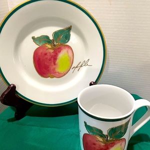 Crate & Barrel Apple Design Cup and Salad Plate